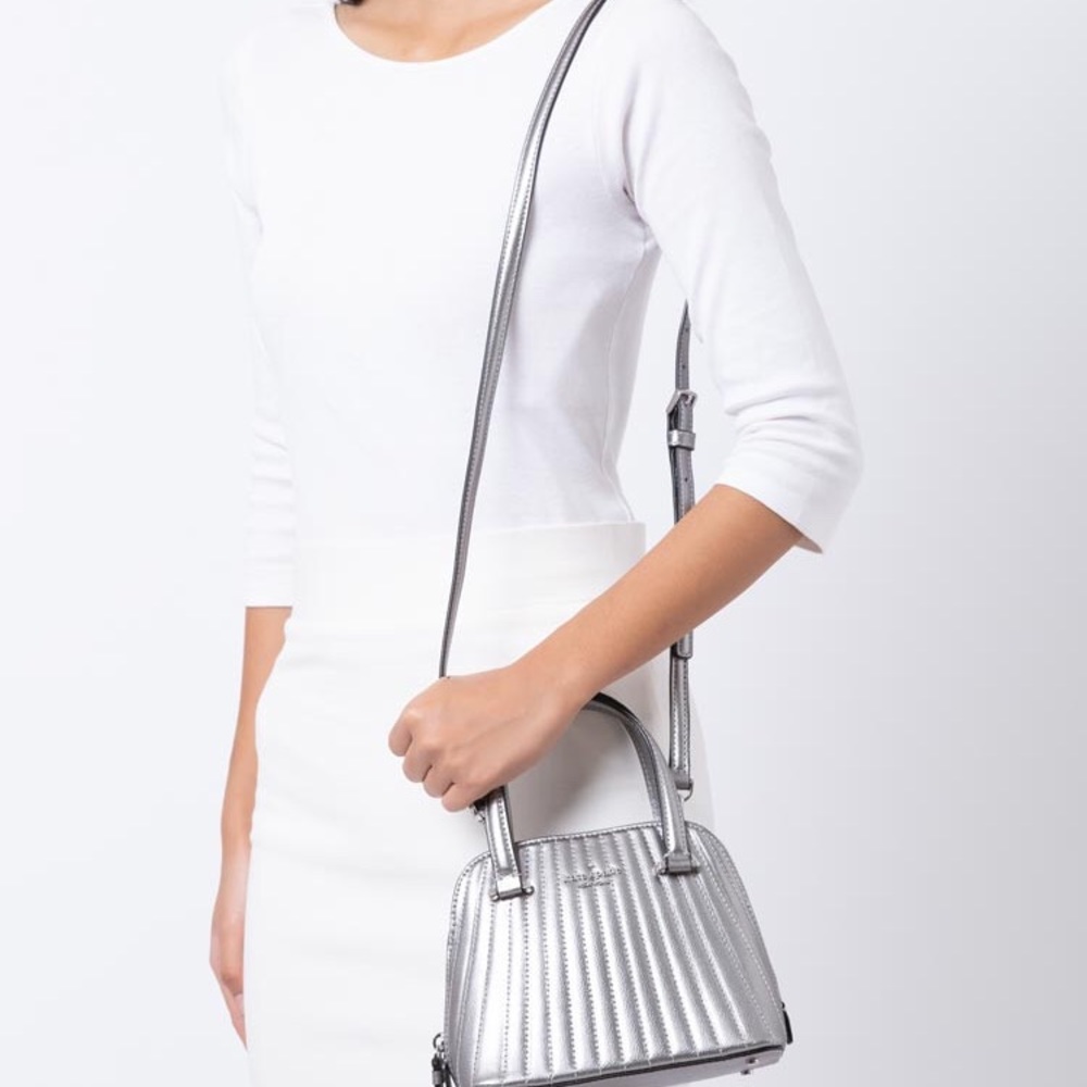 Kate Spade NWT silver mini dome crossbody🔥🔥
